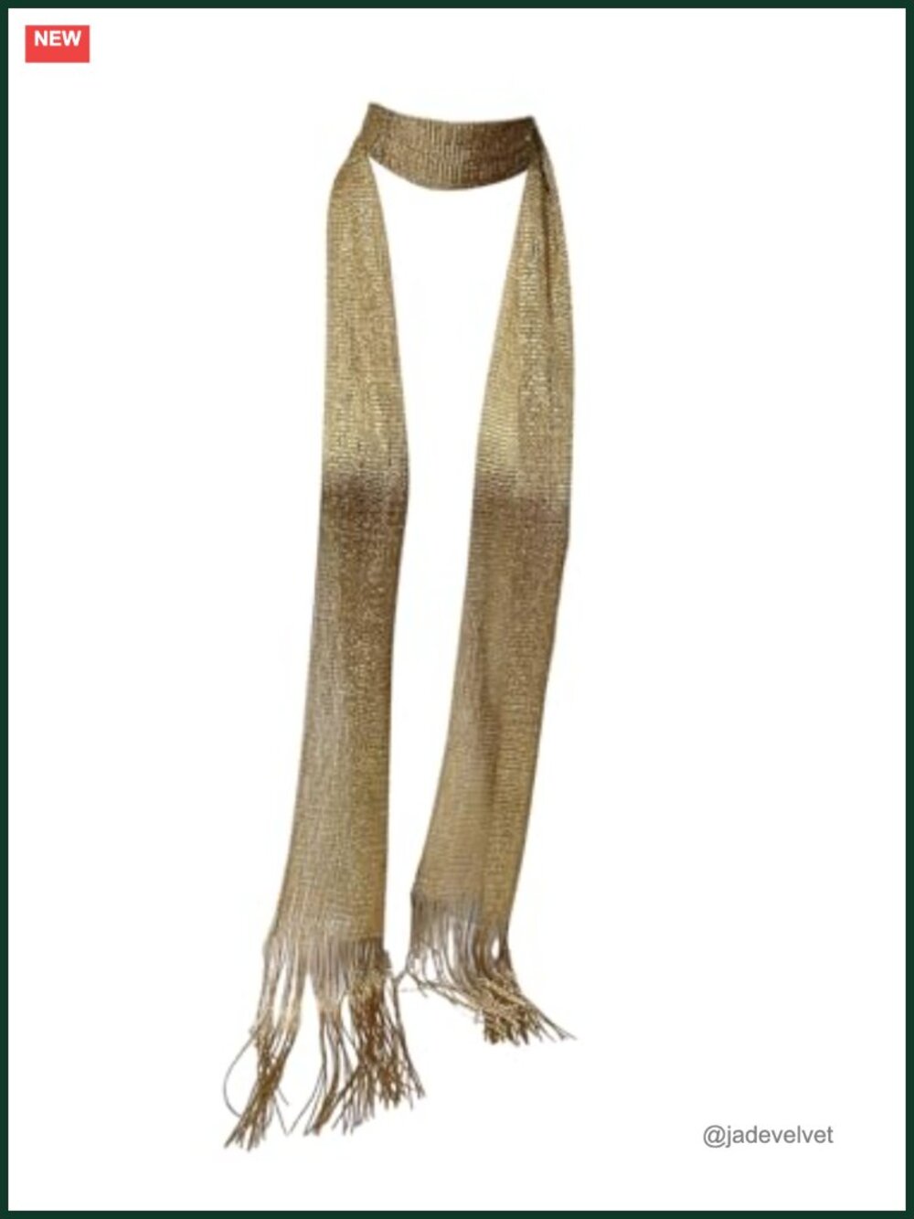 Lightweight Glitter Scarf Sparkly Metal Skinny Thin Scarves Fringe Trim Party